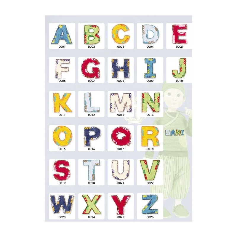 18 hojas de letras termo-adhesivas con teñido anudado, letras de la A a la  Z, letras de transferencia de calor cursivas para camisetas, ropa, medias